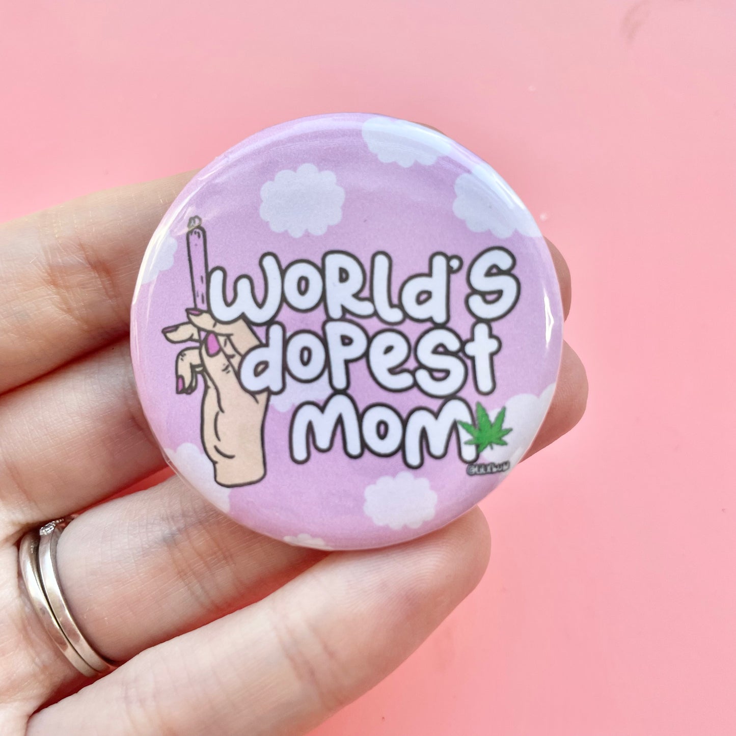 World's Dopest Mom Button V2 1.75"