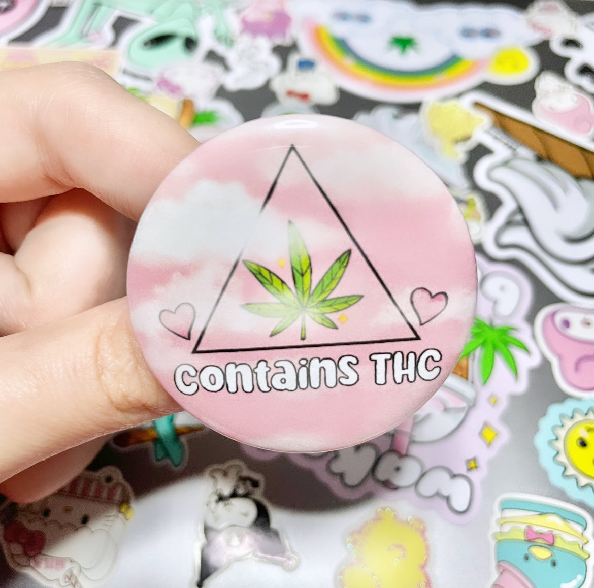 Contains THC Button 1.75”