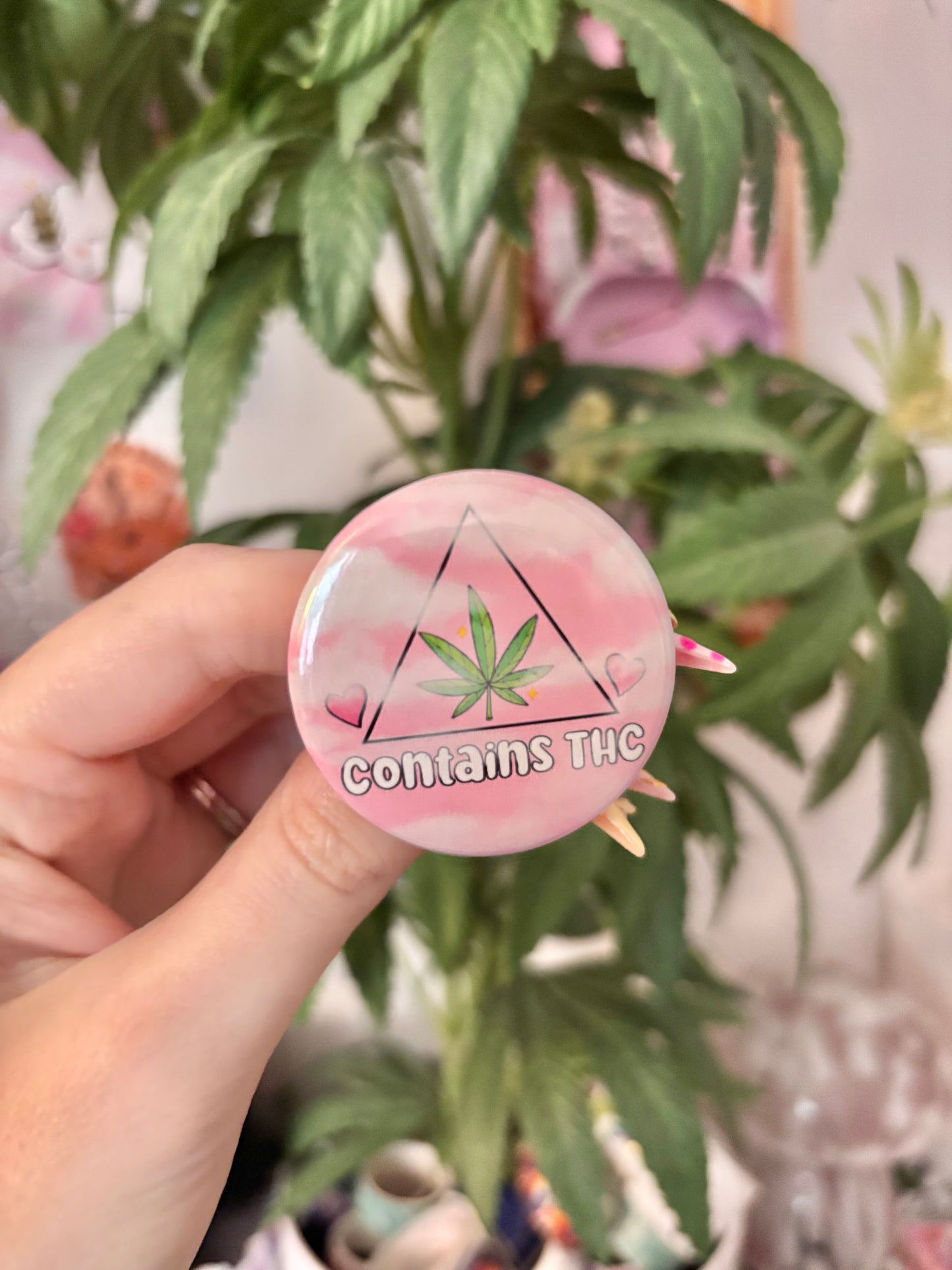 Contains THC Button 1.75”