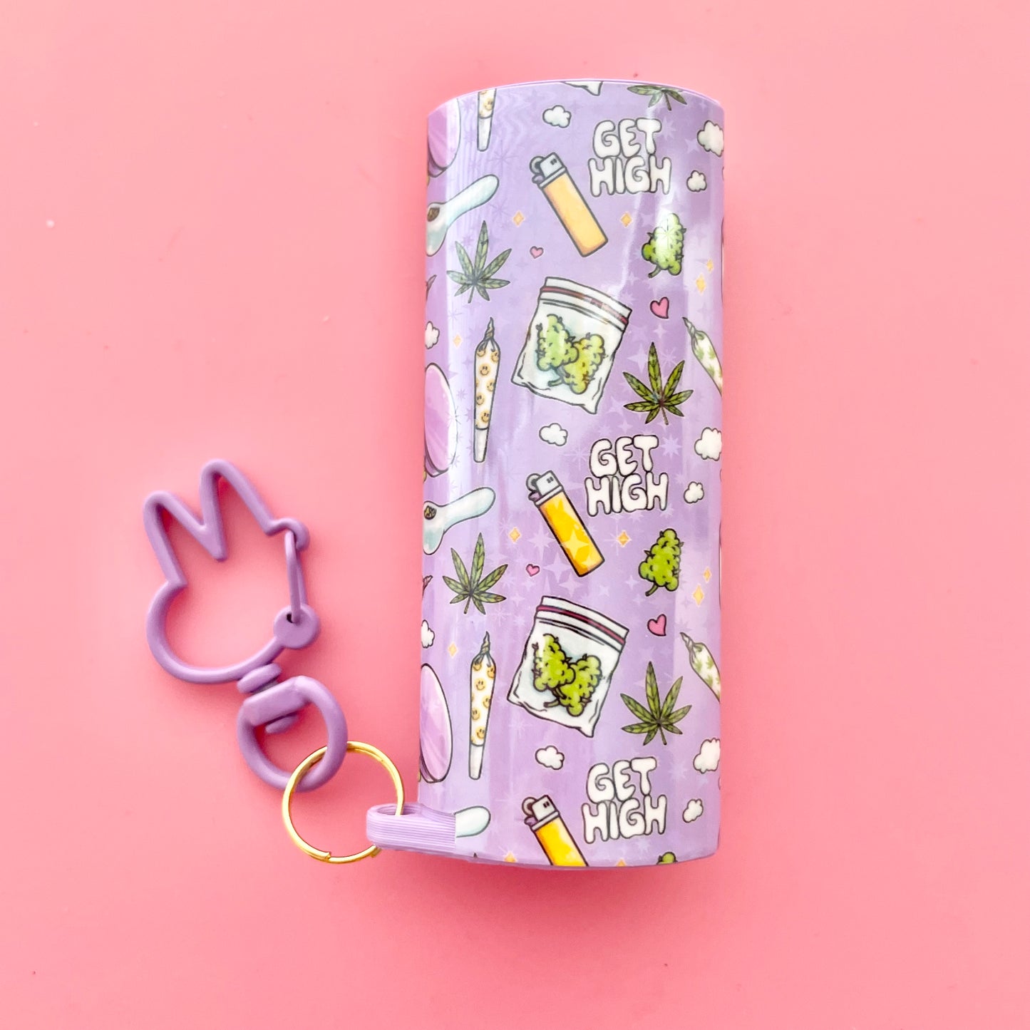 Get High Holographic Keychain Lighter Case