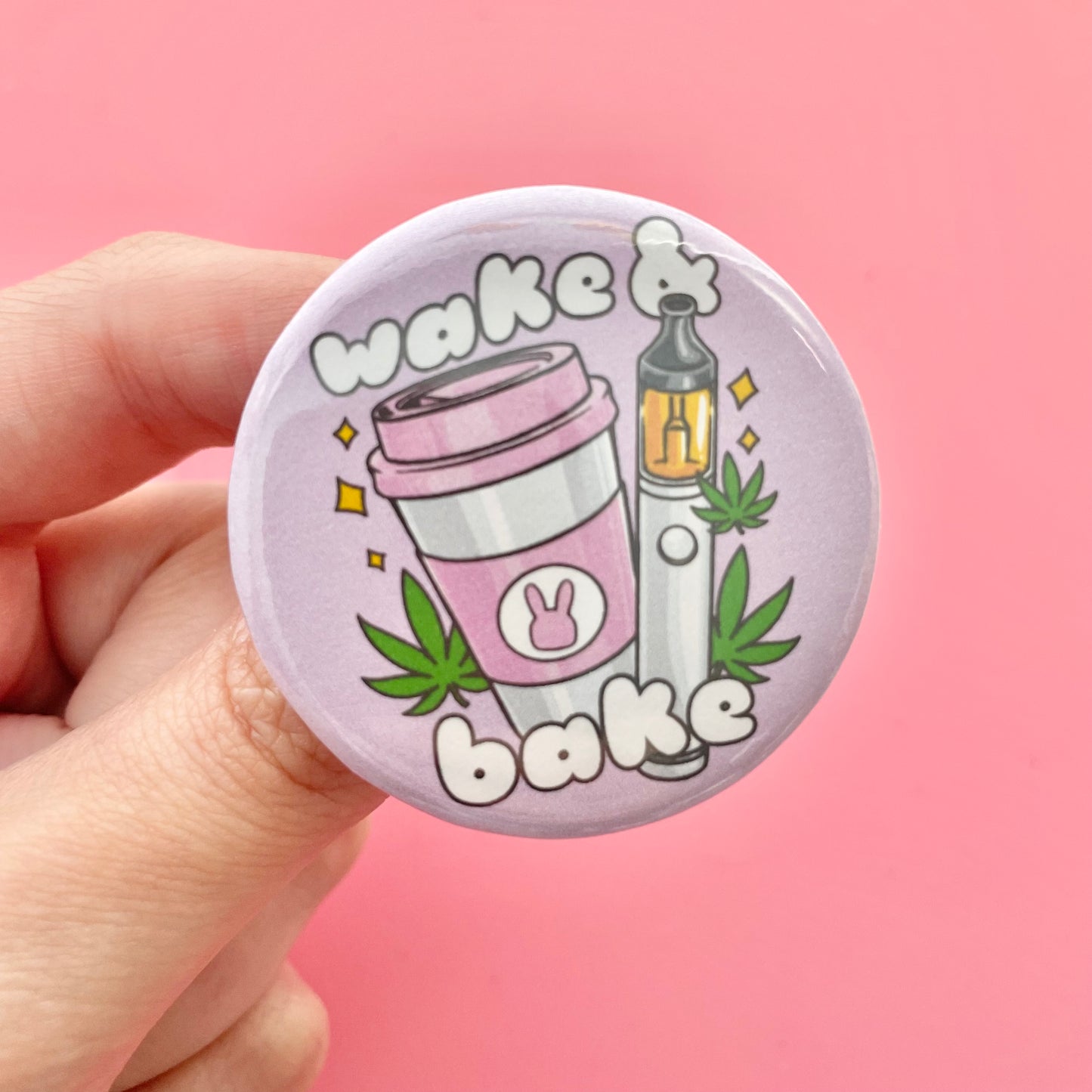 Wake & Bake Button 1.75"