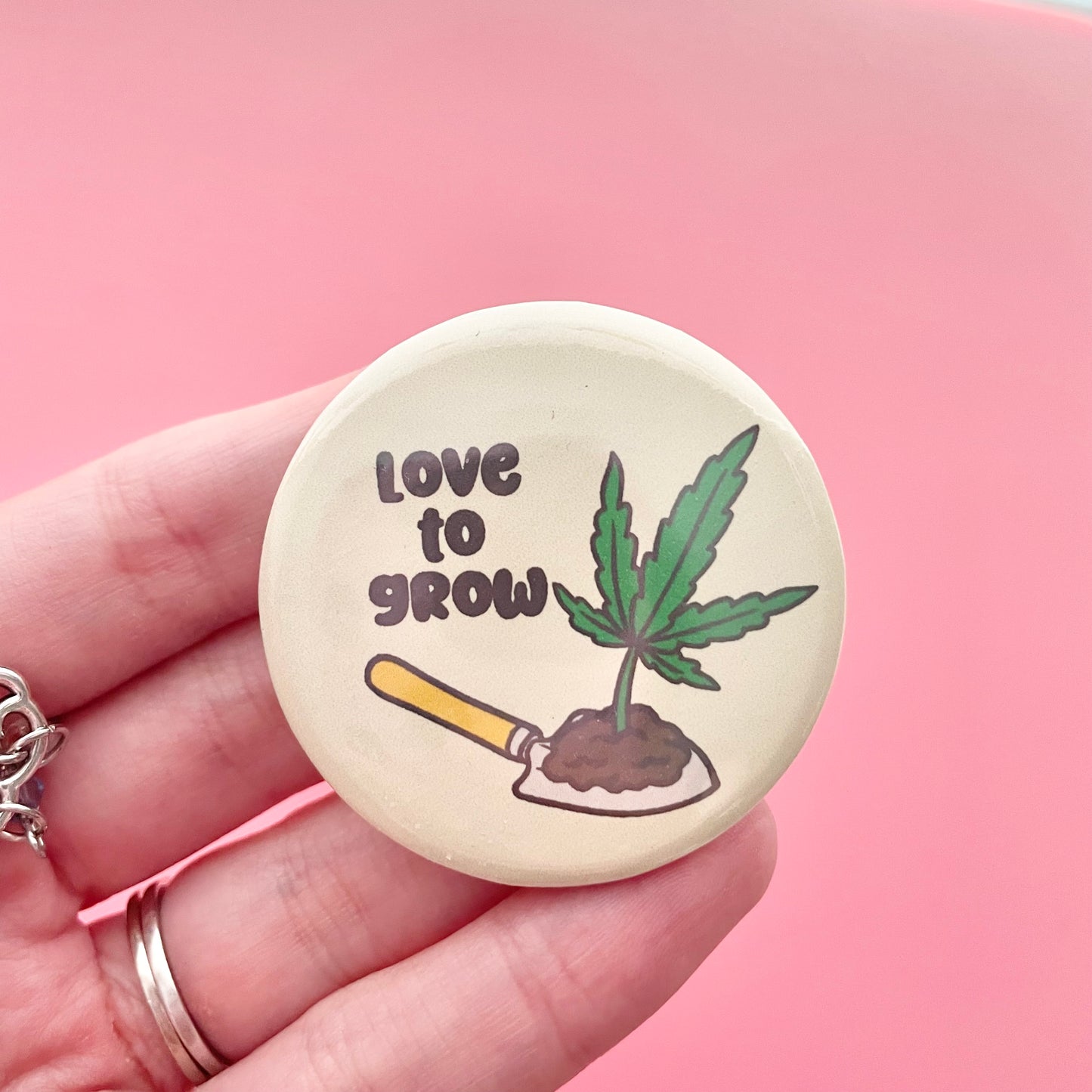 Love to Grow Yellow Button 1.75"