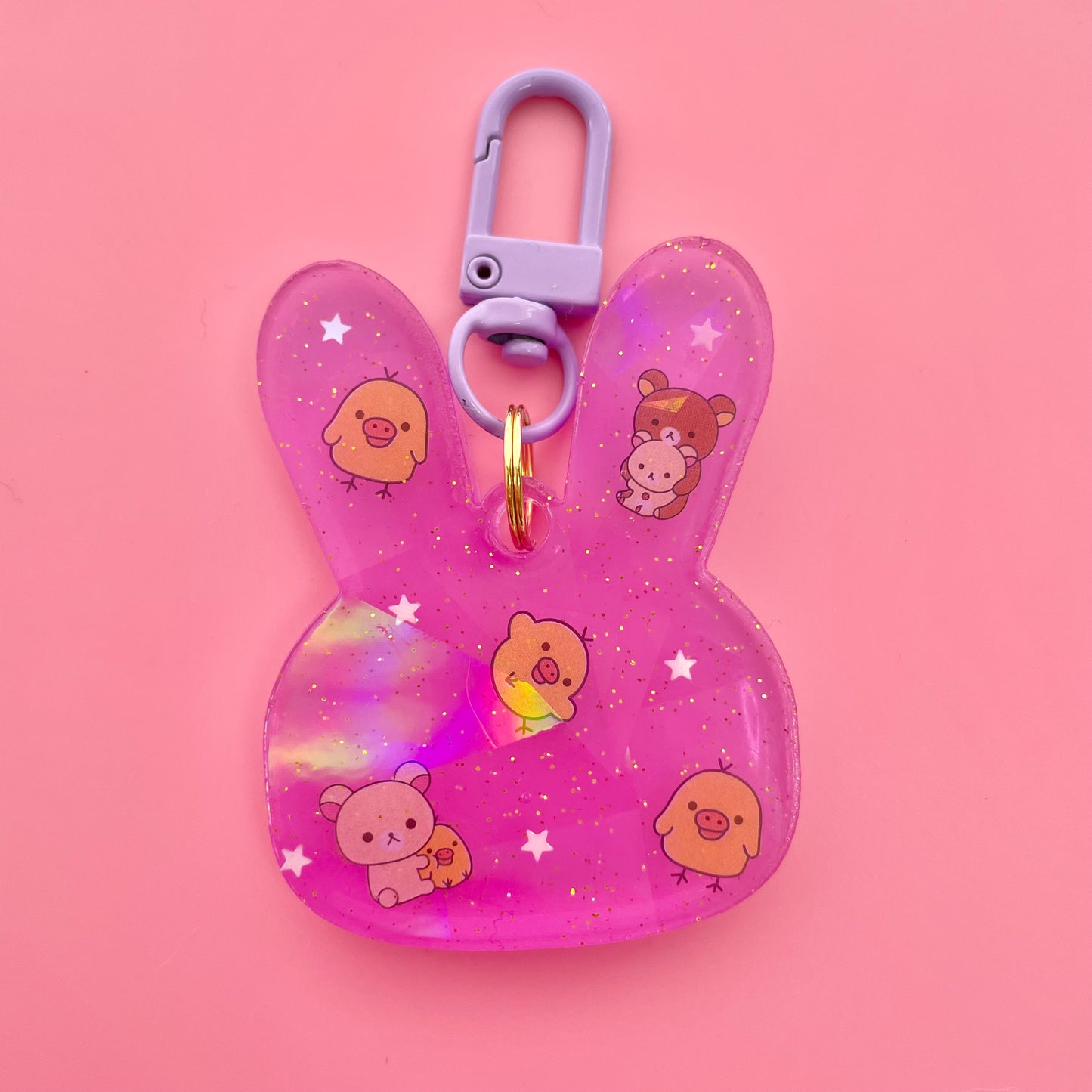 Sweet Rita Bun Resin Holographic Keychain