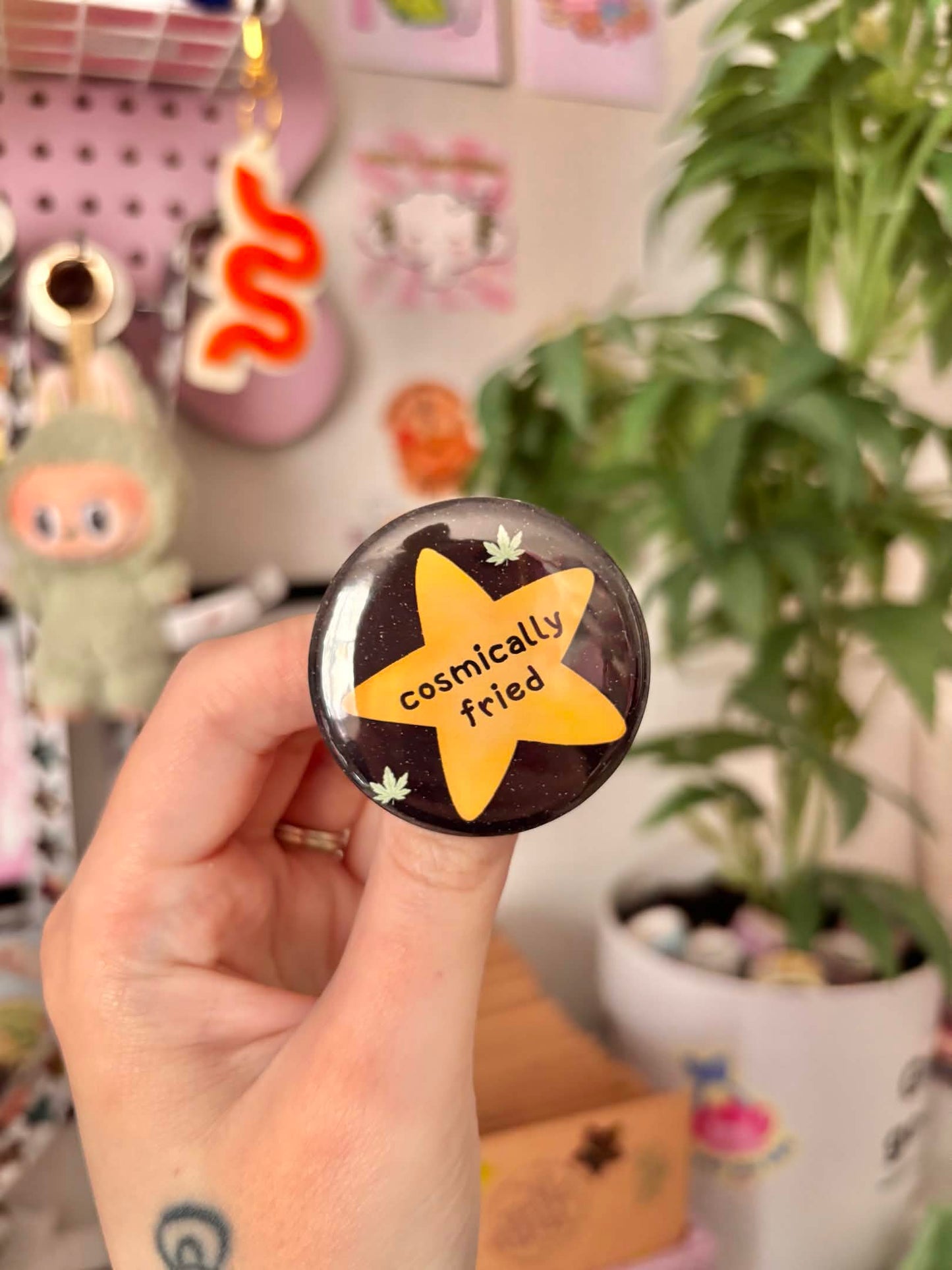 Cosmically Fried 1.75" button