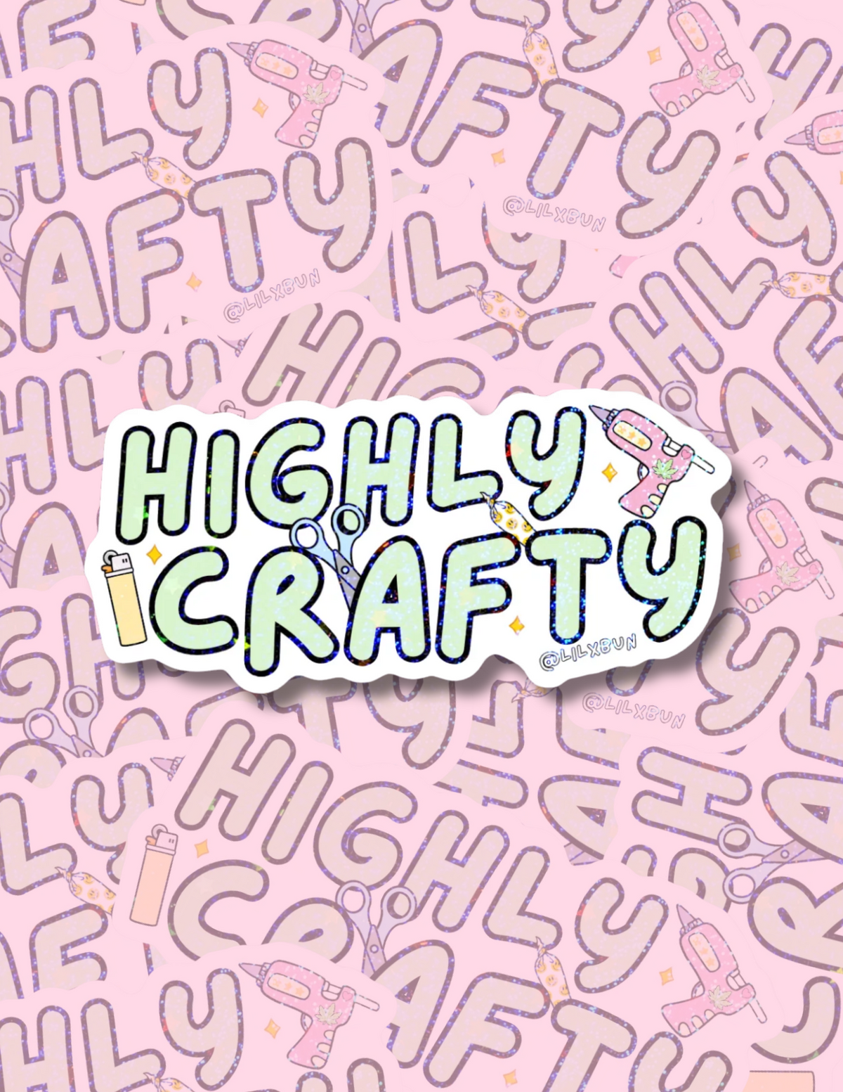 Highly Crafty Holographic Sticker