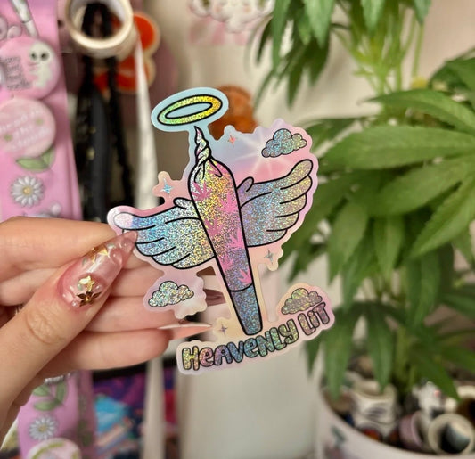 Heavenly Lit Holographic Sticker