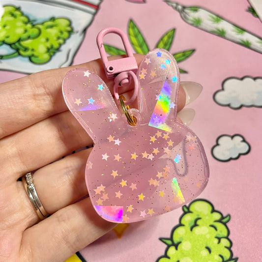 Pretty in Pink Resin Holographic Keychain