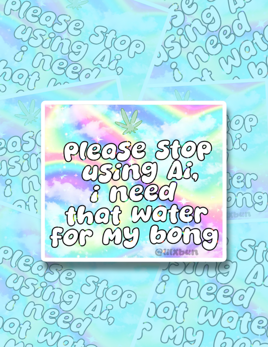STOP USING AI Holographic Sticker