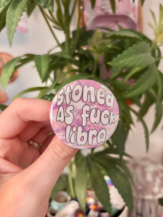 Stoned Libra Button