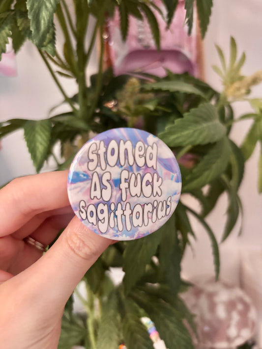 Stoned Sagittarius Button