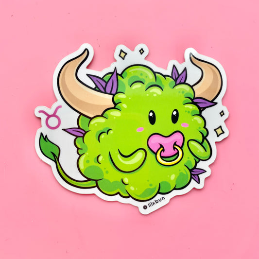 Taurus Nug Zodiac Sticker 3"