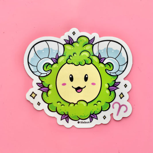 Aries Nug Zodiac Sticker 3"