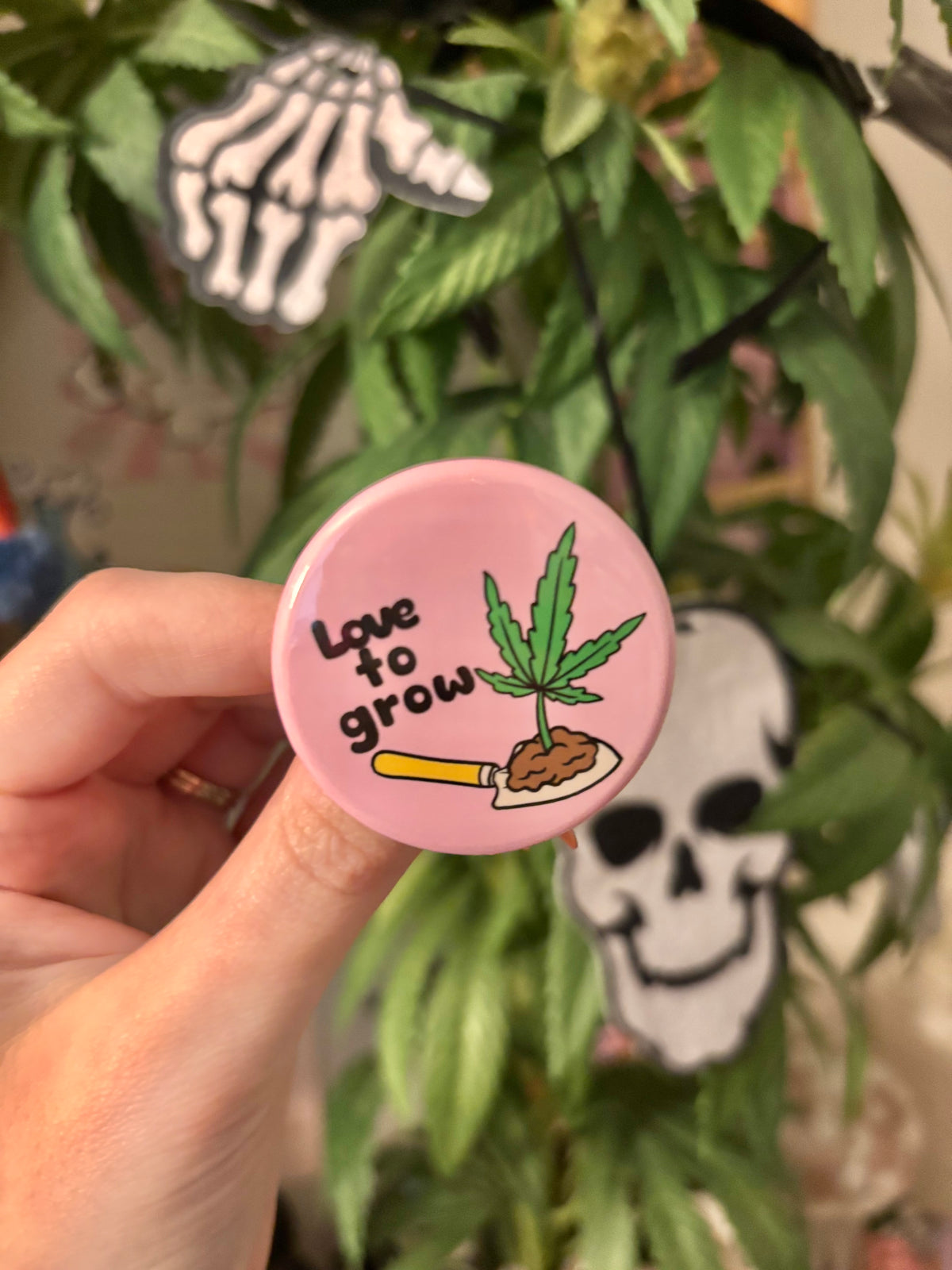 Love to Grow Pink Button
