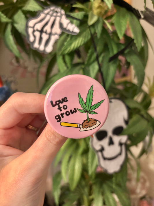 Love to Grow Pink Button