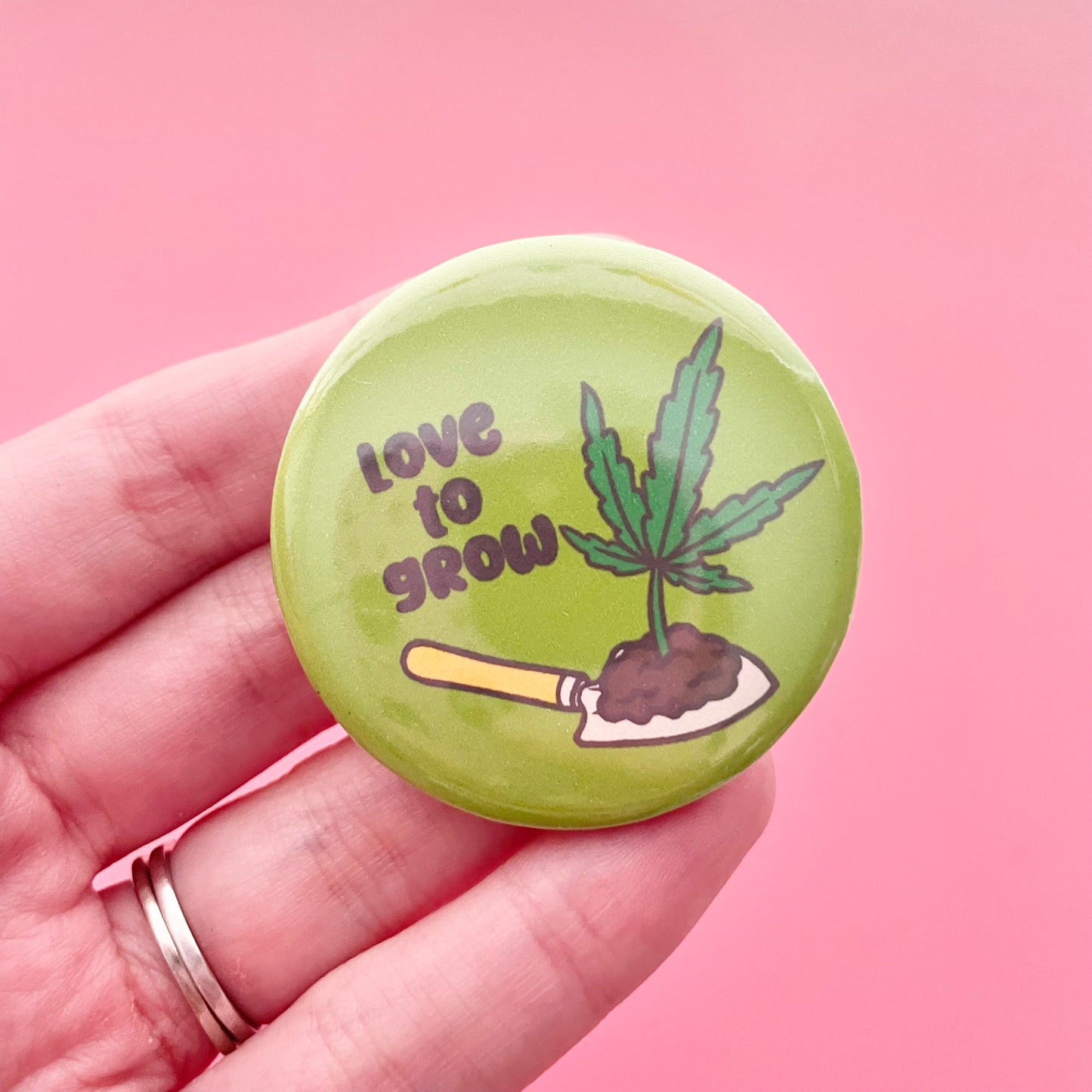 Love to Grow Green Button 1.75"