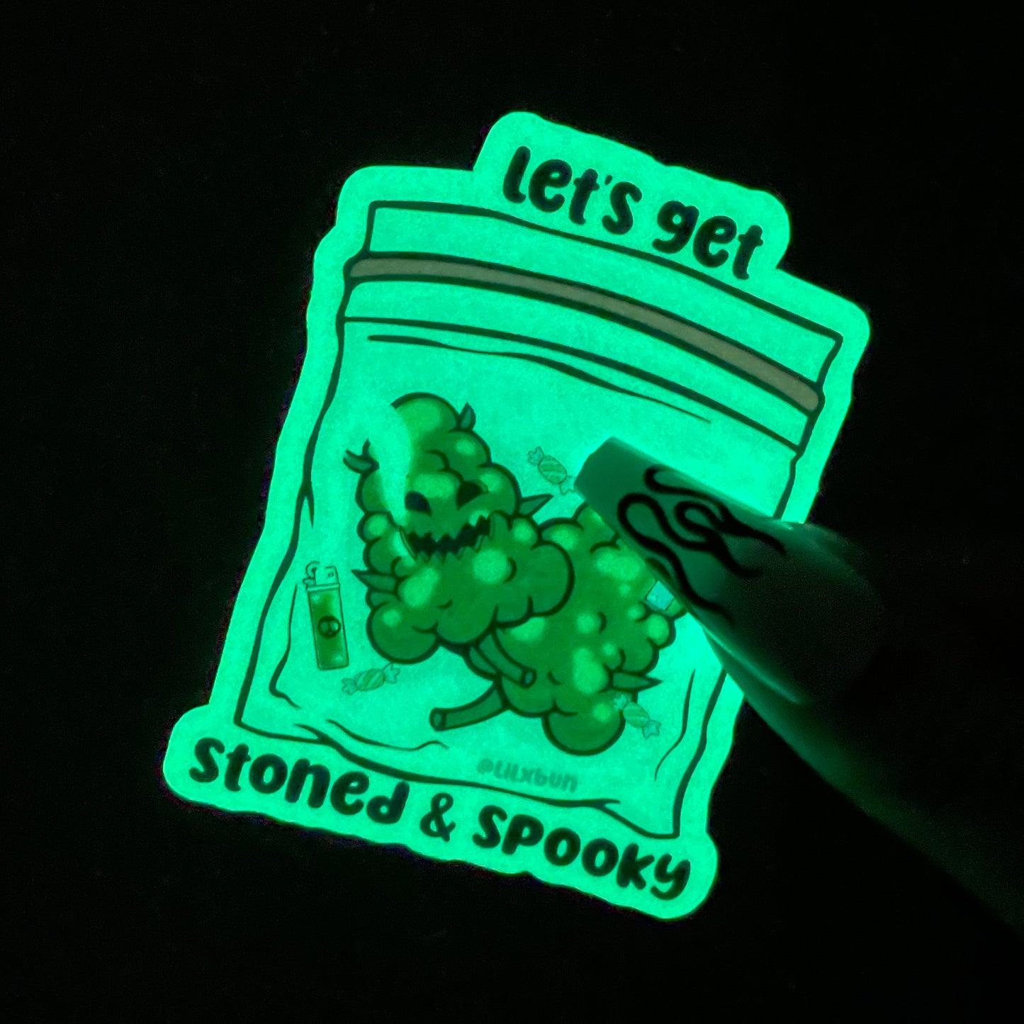 Halloween Treats Glow in the Dark Sticker