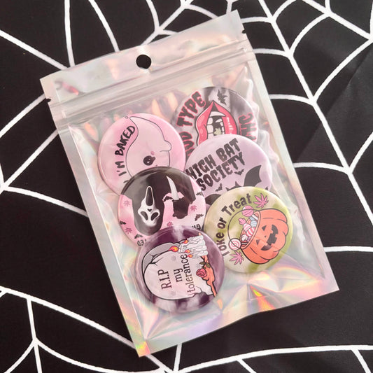High Spirits Halloween Button Set (6 for $25)