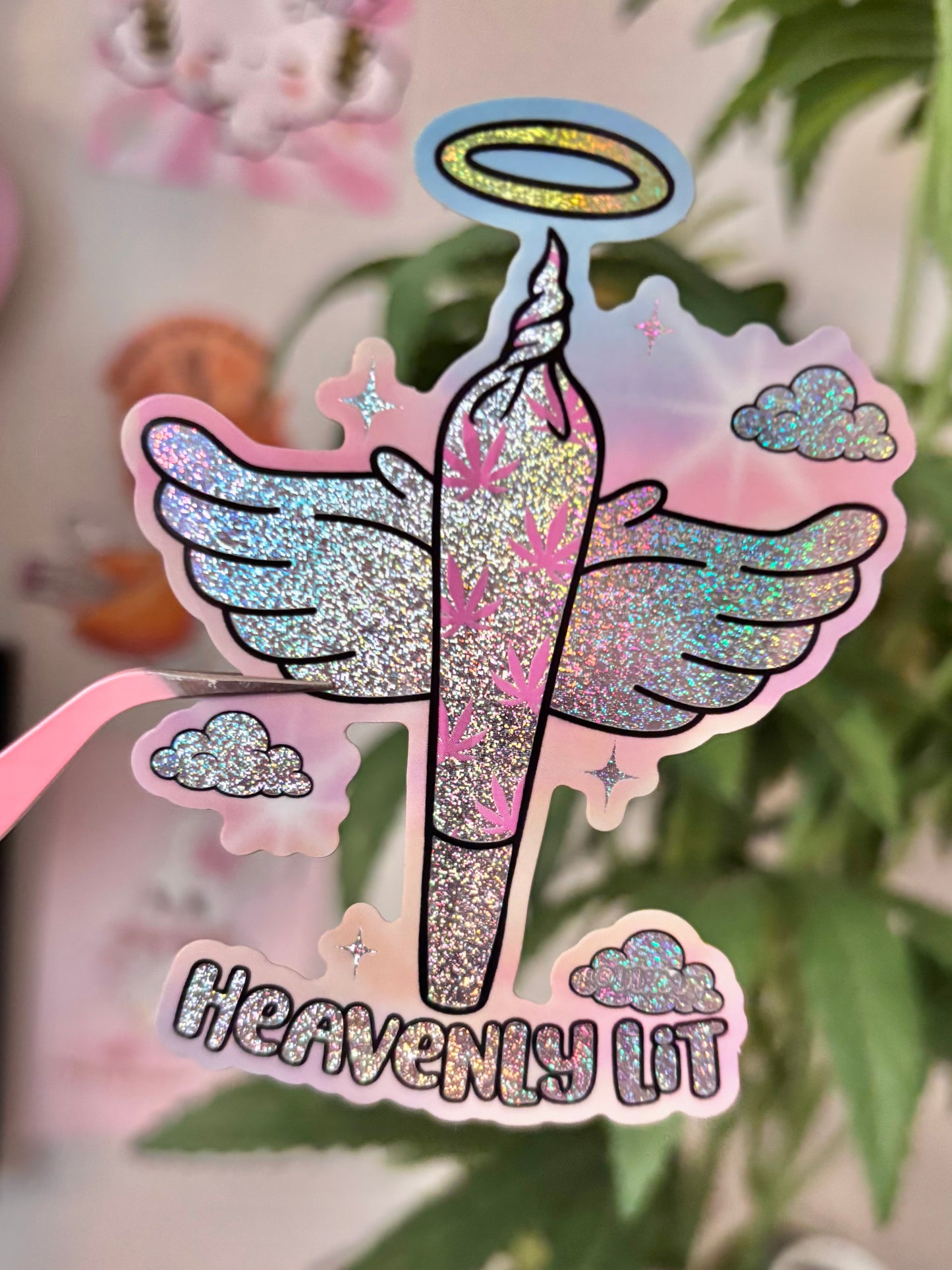 Heavenly Lit Holographic Sticker