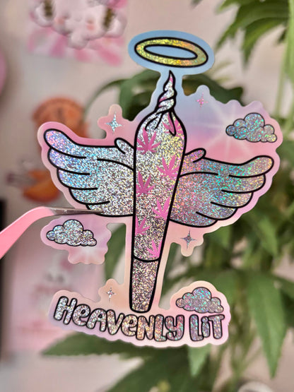 Heavenly Lit Holographic Sticker