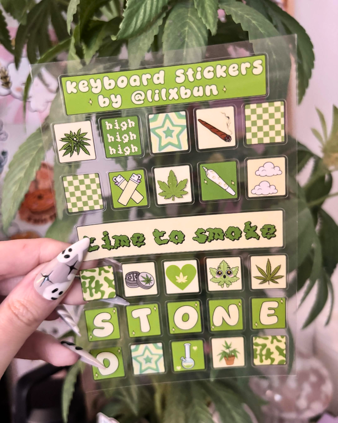 Time to Smoke Keyboard Clear Stickersheet