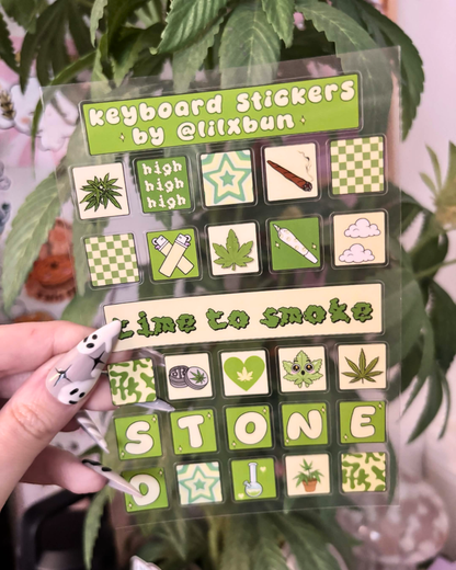 Time to Smoke Keyboard Clear Stickersheet