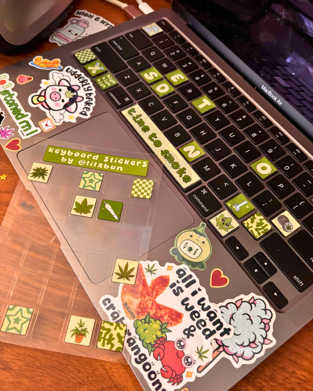 Time to Smoke Keyboard Clear Stickersheet