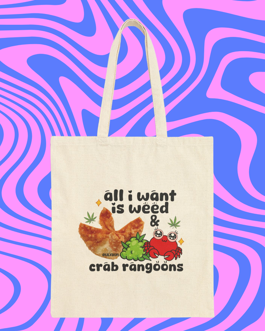 Crab Rangoons Tote Bag *ships separately *