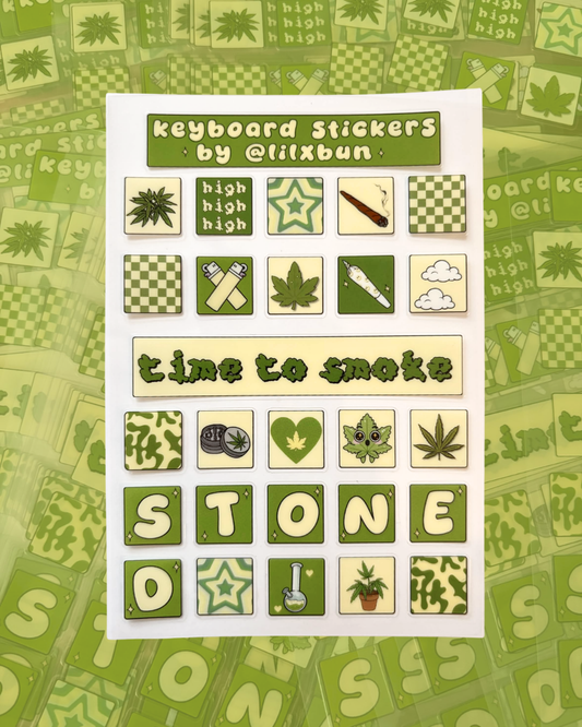 Time to Smoke Keyboard Clear Stickersheet