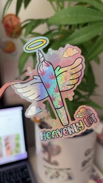 Heavenly Lit Holographic Sticker