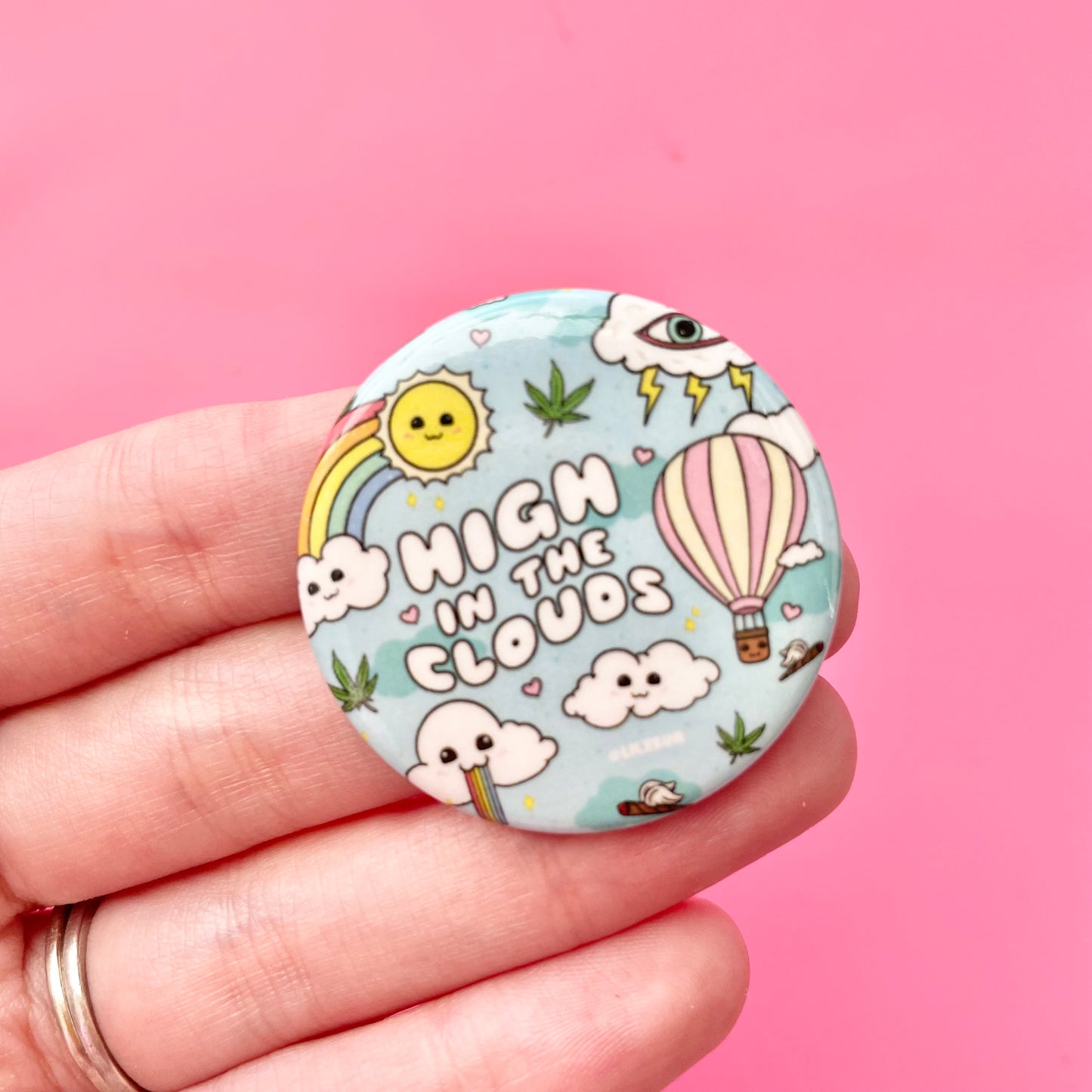 High in the Clouds Button 1.5"