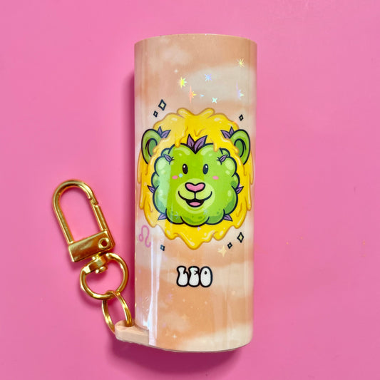 Leo Holographic Keychain Lighter Case