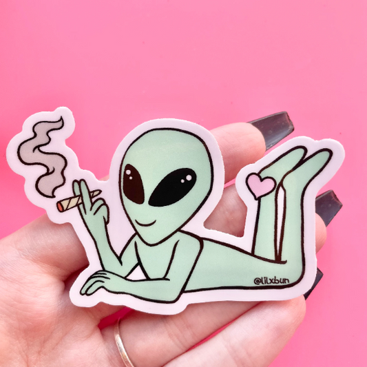 Alien Smokin Sticker
